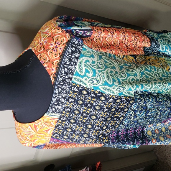 NWT Multiples Colorful Patchwork Women's Top Size Small - Picture 2 of 8